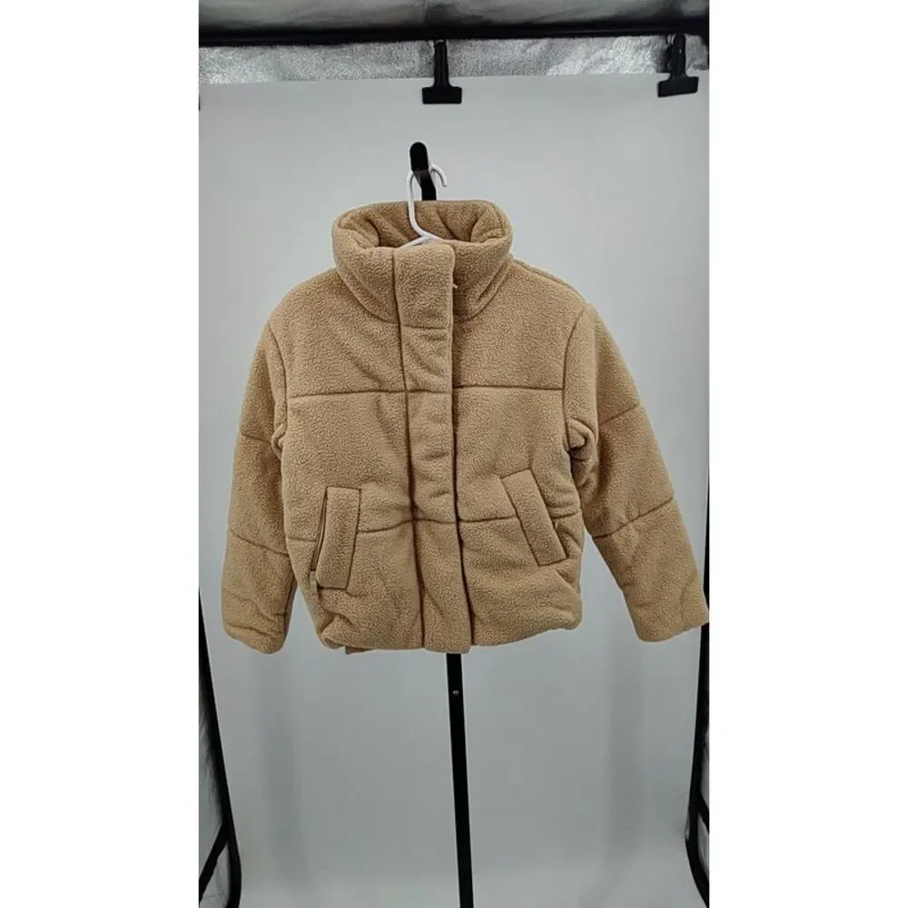 Quince Women Sherpa Puffer Jacket Camel Outerwear XS - Picture 2 of 3